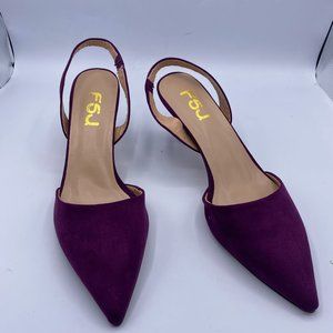 FSJ Fashion Low Kitten Heels Pump Pointed Toe